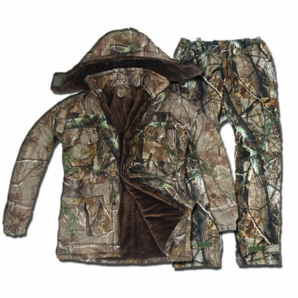 Vêtement de chasse thermique en polaire camouflage imperméable pour homme