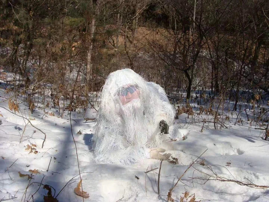 costume de chasse camouflage neige blanc