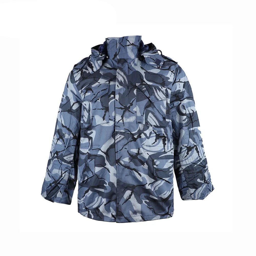 Veste tactique M65 camouflage avec capuche en polaire pour chasse et activités en extérieur