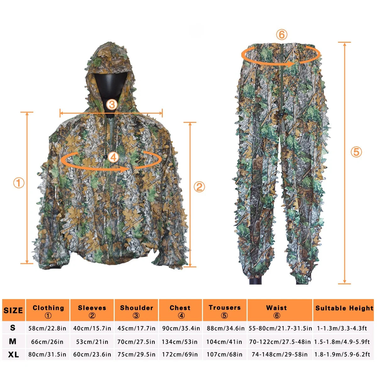 vêtement de chasse camouflage bionique pour homme femme et enfant