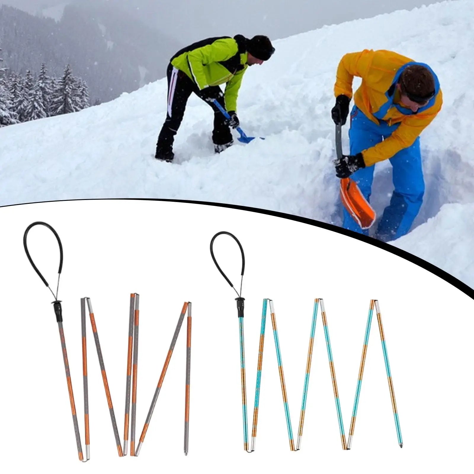 Outil de recherche et de sauvetage pliable pour avalanche 270 cm avec échelle de marquage