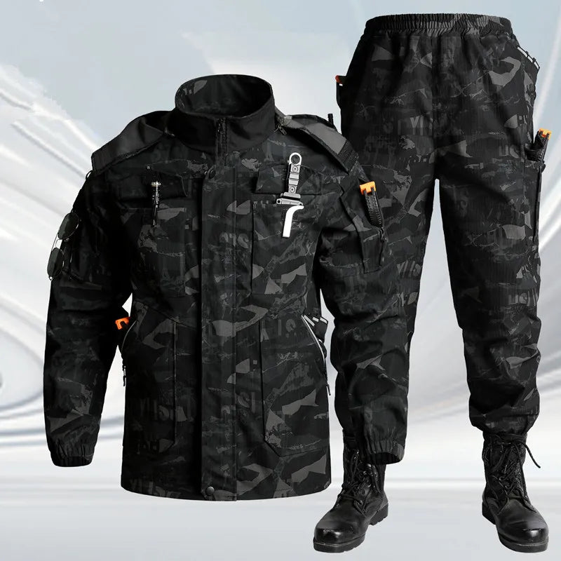 Ensemble de travail camouflage résistant à l'usure avec poches multiples pour hommes