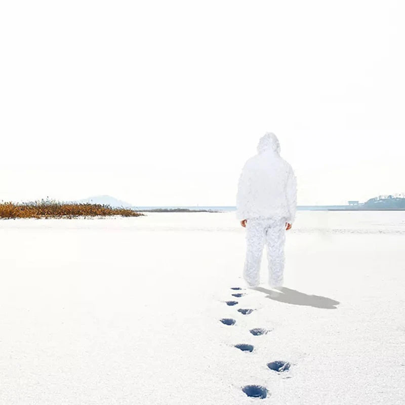 vêtement de ghillie blanc pour la chasse en extérieur