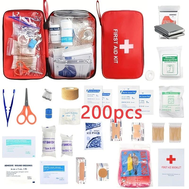 Trousse de secours complète 198 pièces pour voyages maison et activités en plein air