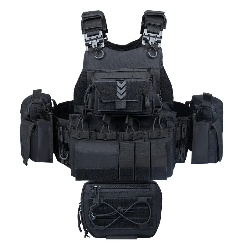 Gilet tactique YAKEDA 8833 avec protection complète et système d'attache MOLLE