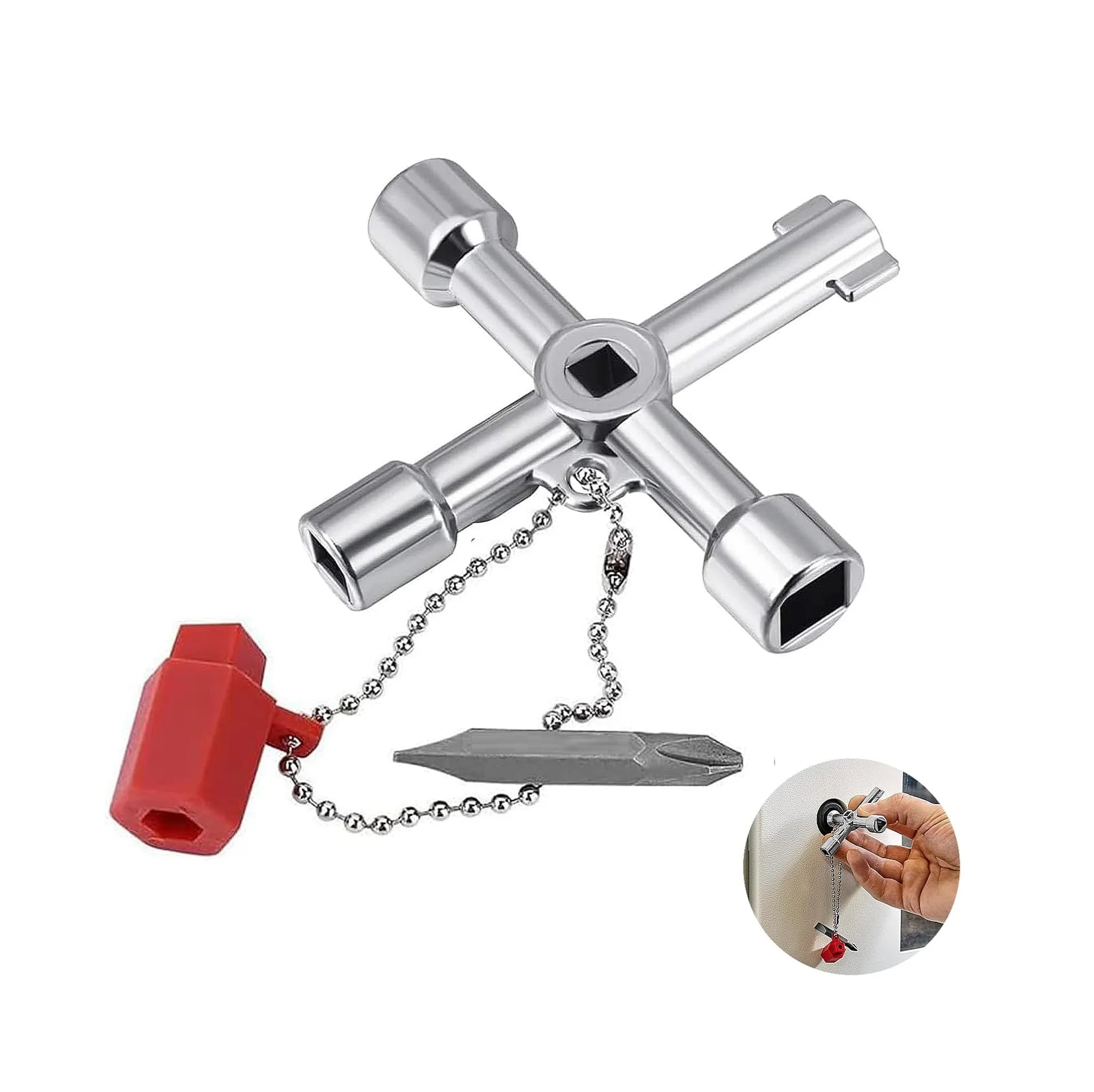 Clé multifonction 4 en 1 pour contrôle d'ascenseur et vannes