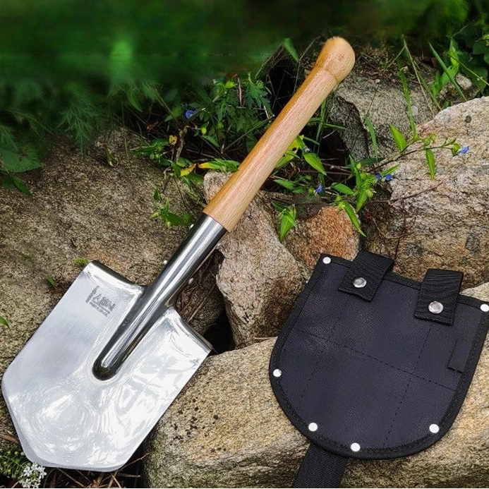 Pelle de jardinage en acier inoxydable avec étui de transport pour activités extérieures