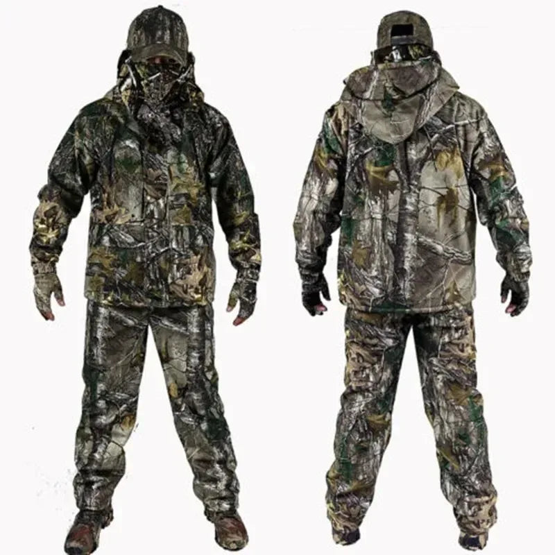 Ensemble de vêtements de chasse et de pêche d'extérieur camouflé en polaire imperméable et chaud