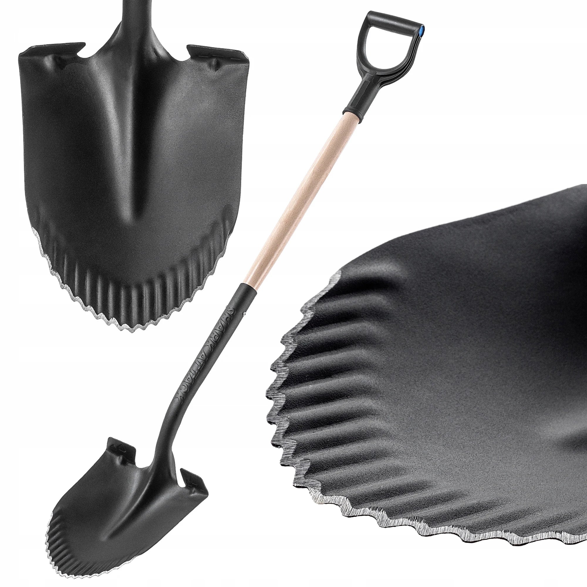 Pelle de jardin ergonomique en métal 130 cm avec tête aiguisée