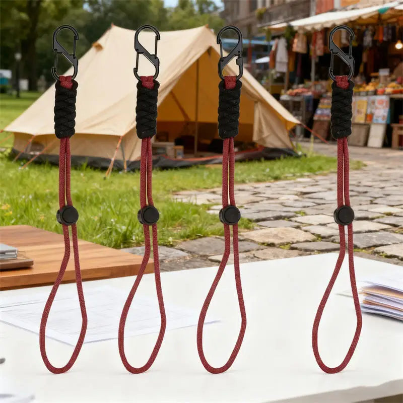 Bracelet de survie paracorde 4 pièces avec mousqueton pour camping et randonnée