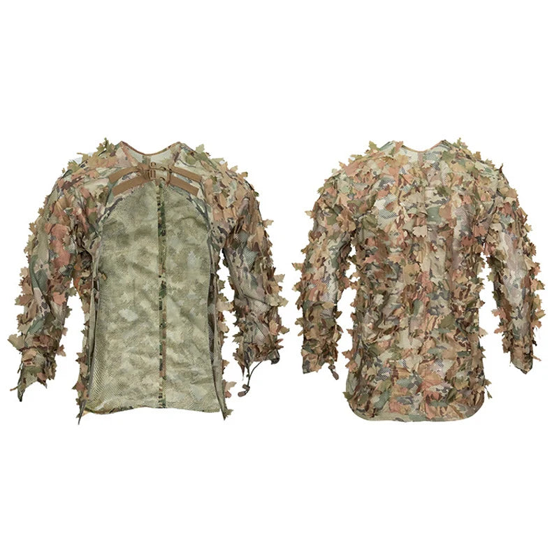 vêtements de chasse en mesh respirant avec camouflage tactique