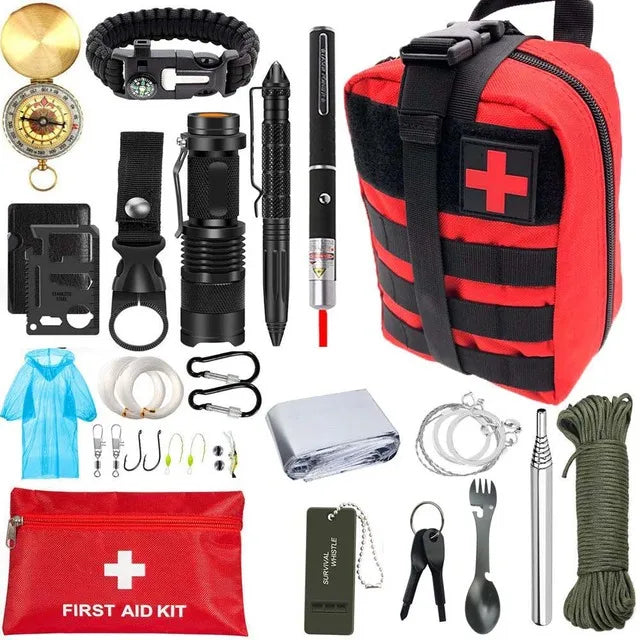 ensemble de survie avec kit de premiers secours