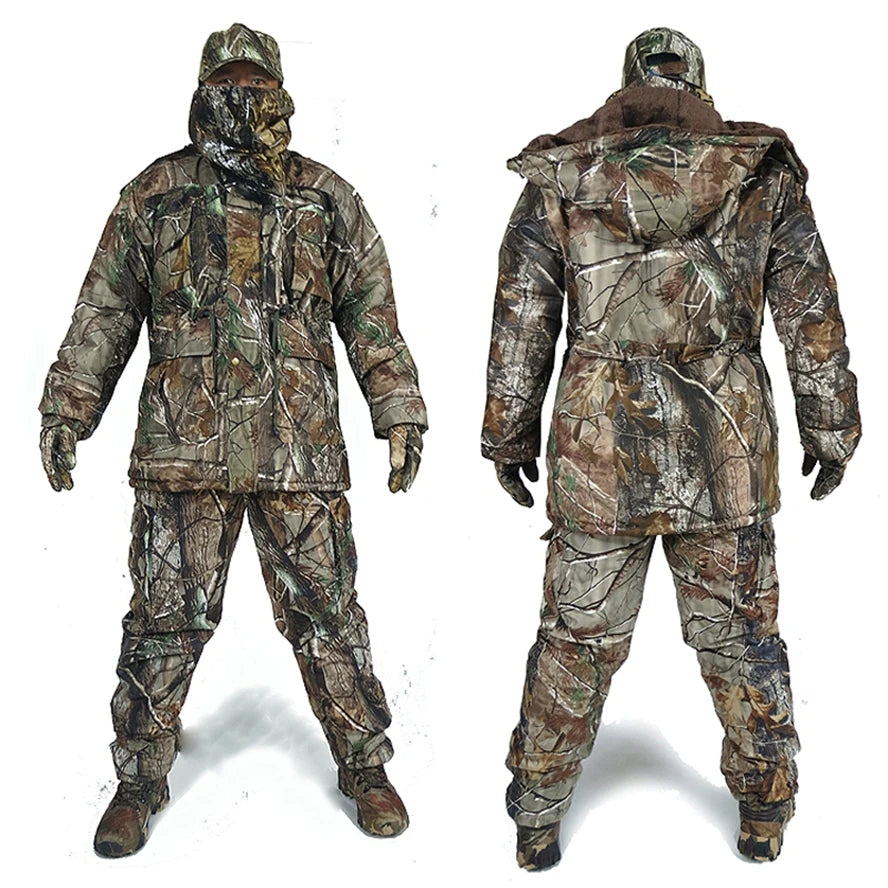 Vêtements de chasse d'hiver isolés en camouflage bionique pour observation d'oiseaux et pêche en extérieur