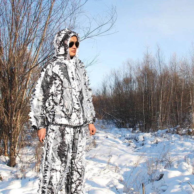 Système de camouflage 3D bionique hiver pour chasse et tir à l'arc