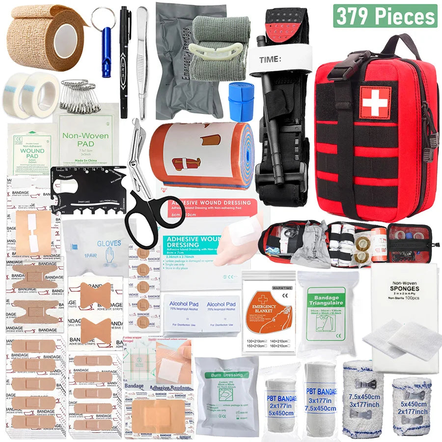 kit de secours multi-usages de 379 éléments