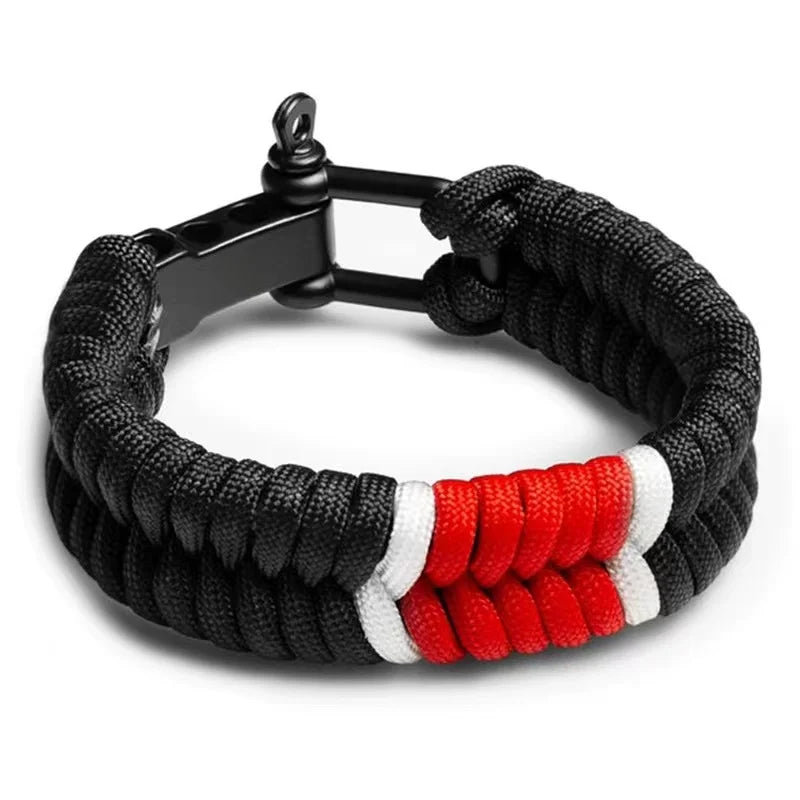 Bracelet paracorde ajustable en nylon avec boucle en métal pour outdoor et survie