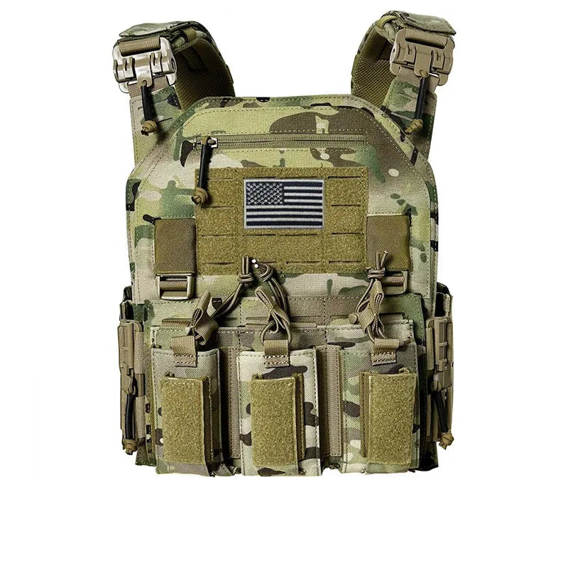 gilet outdoor en nylon avec poche Molle