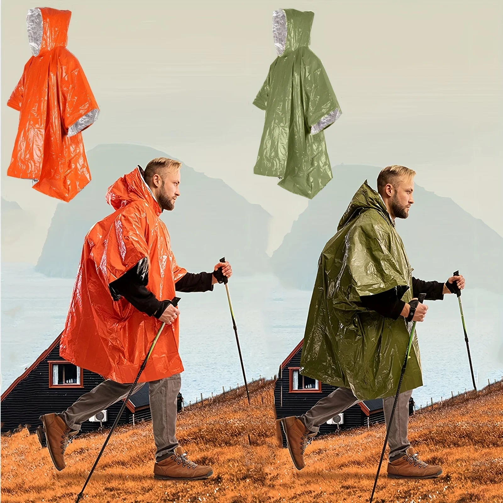 poncho résistant aux intempéries avec protection thermique