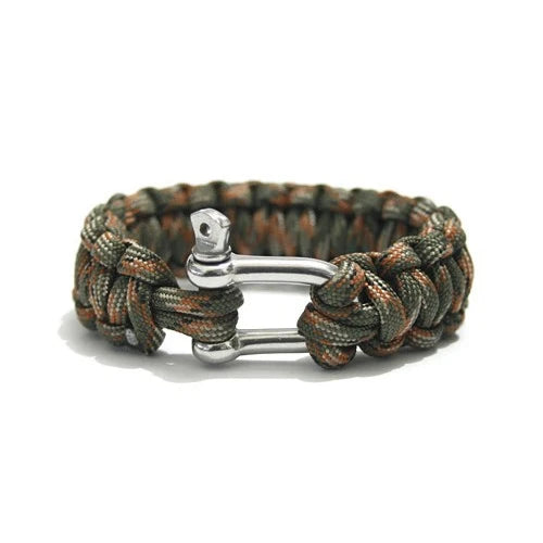Bracelet de survie en paracorde avec boucle U en alliage et cordage 7 brins pour camping et activités extérieures