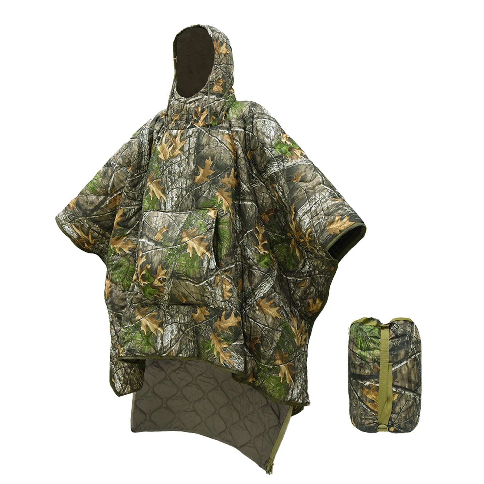 Poncho imperméable camouflage avec isolation chaude pour camping et survie