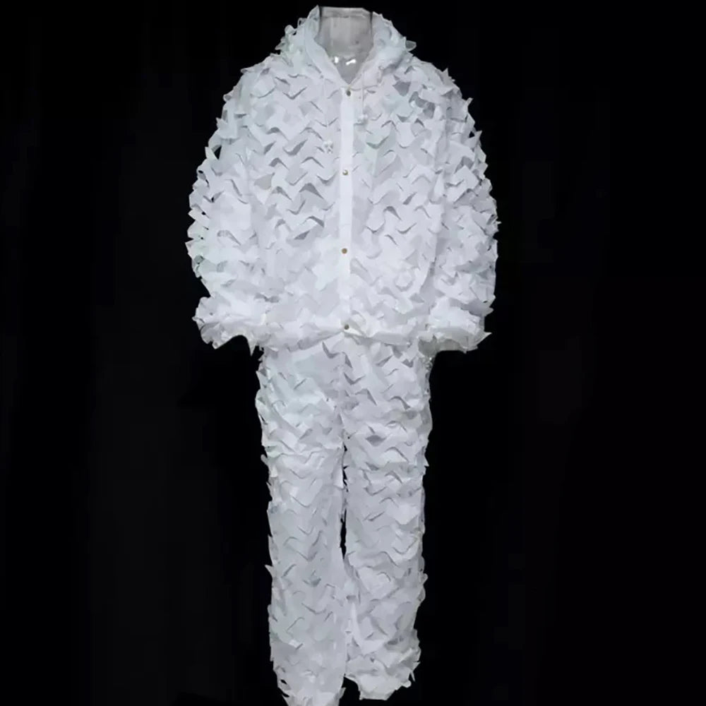 Ensemble de camouflage d'hiver blanc en ghillie pour airsoft et chasse en extérieur
