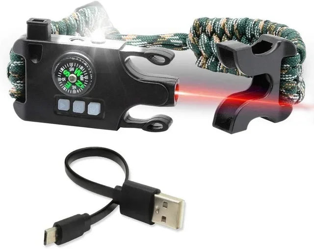 accessoire de survie luminescent avec boussole