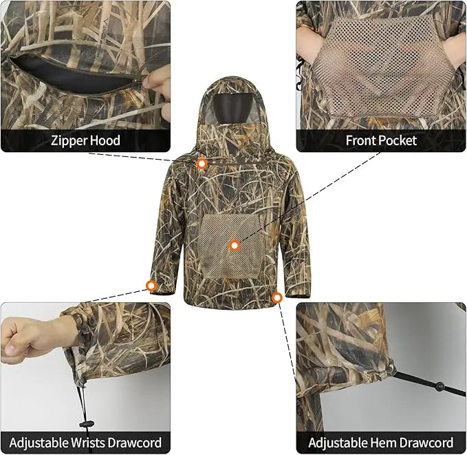 tenue de chasse camouflage avec équipement