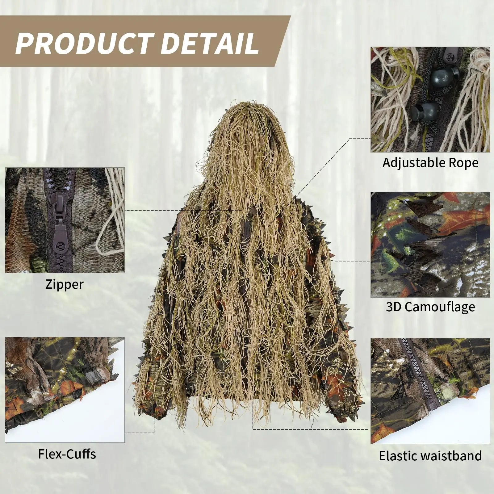 costume de chasse camouflé avec feuillage