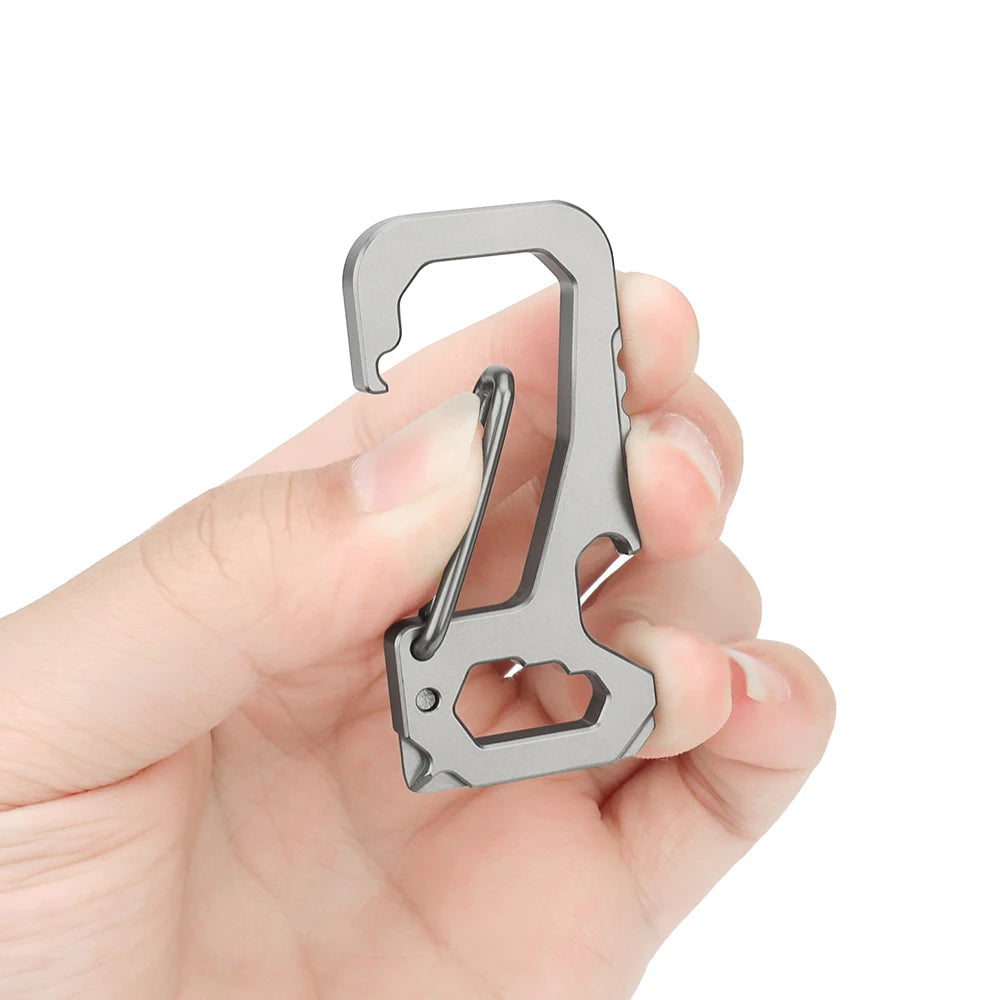 Clip multifonction en titane avec ouvre-bouteille et porte-clés pour accessoires EDC