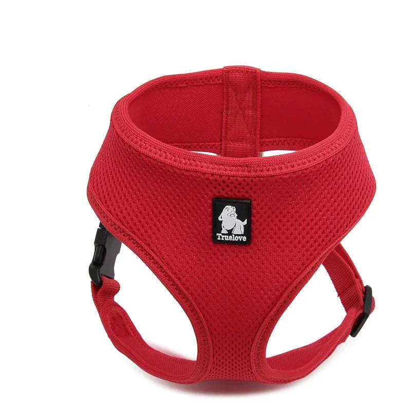 Harnais pour chien en nylon respirant avec design ajustable et options de couleur pour petits et moyens chiens