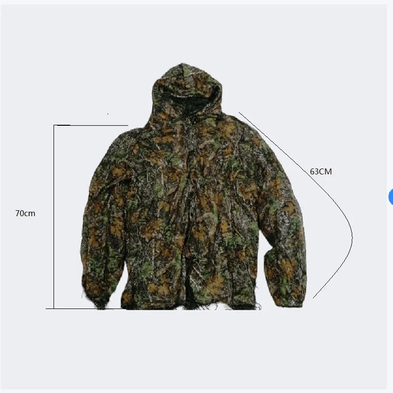 tenue de chasse en camouflage 3D à motifs naturels