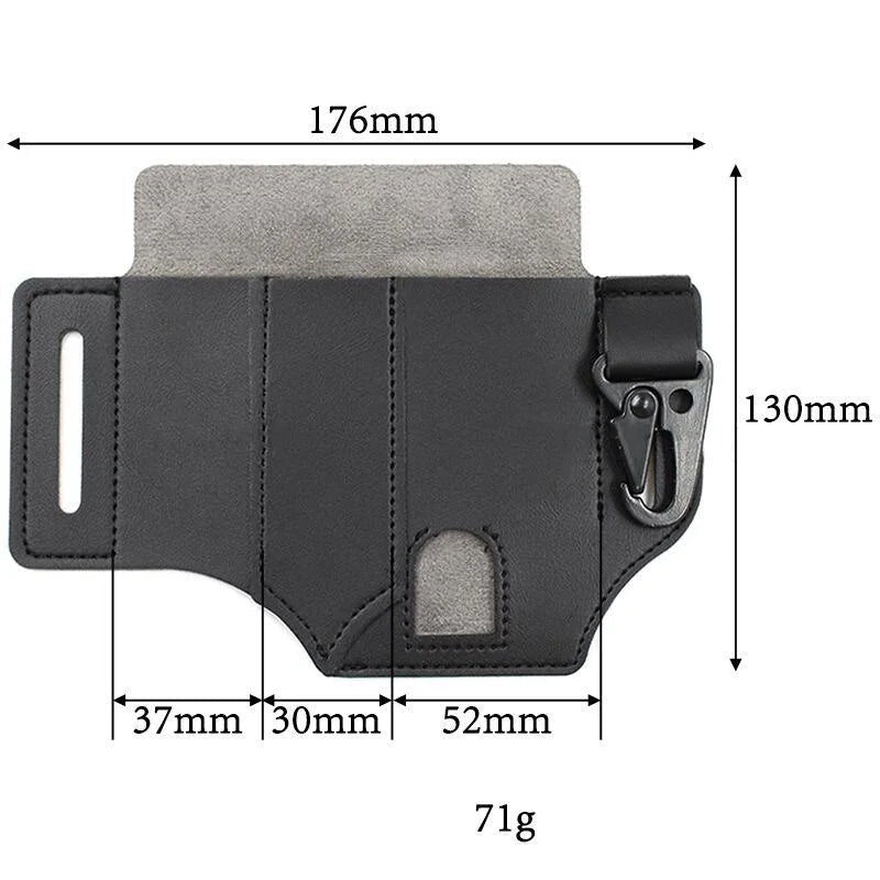 sac portable pour accessoires de camping en cuir