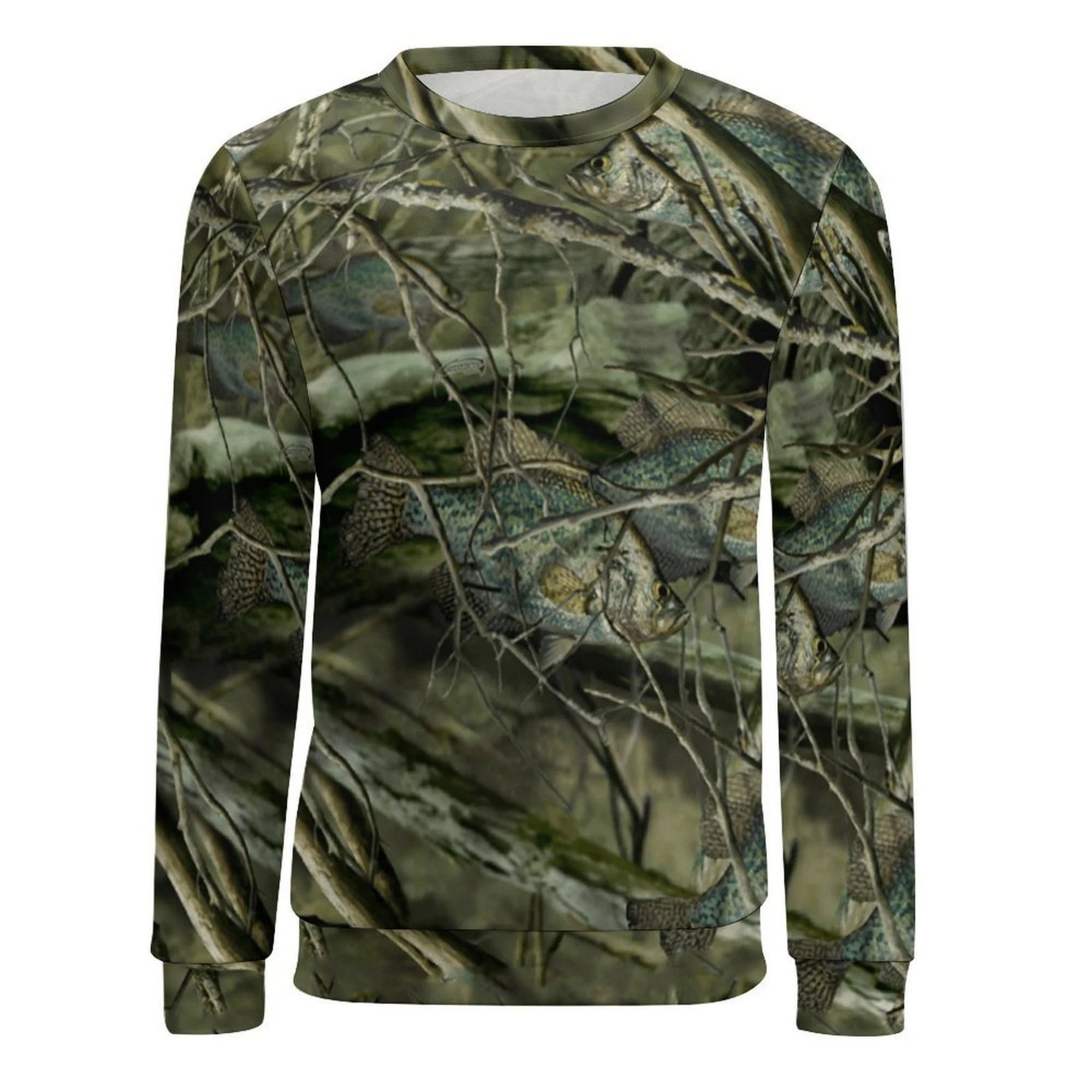 sweatshirt homme style camouflage branches et feuillages