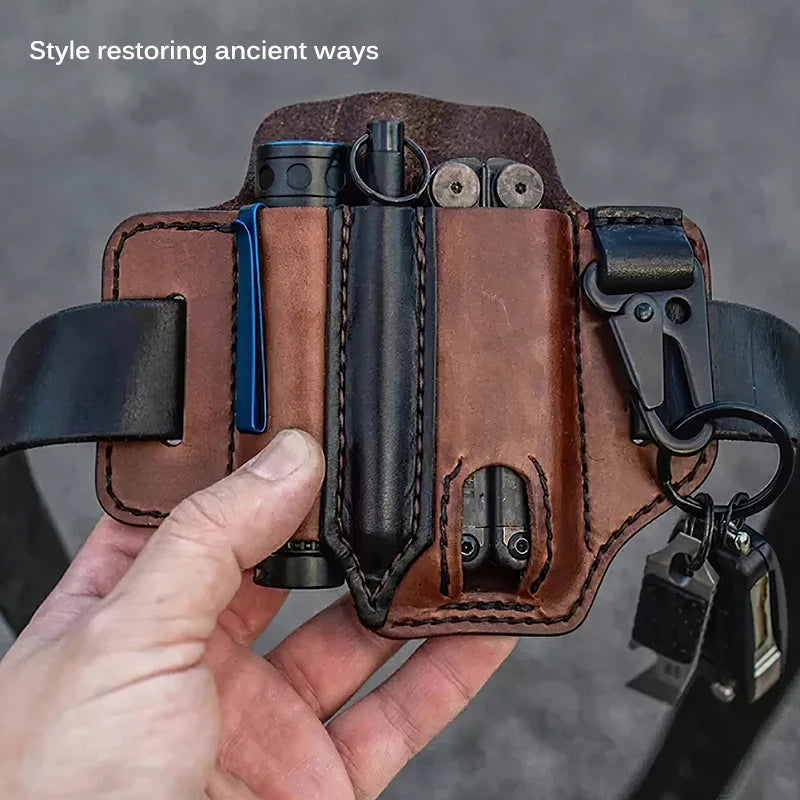 sac multiservices en cuir pour chasse et randonnée