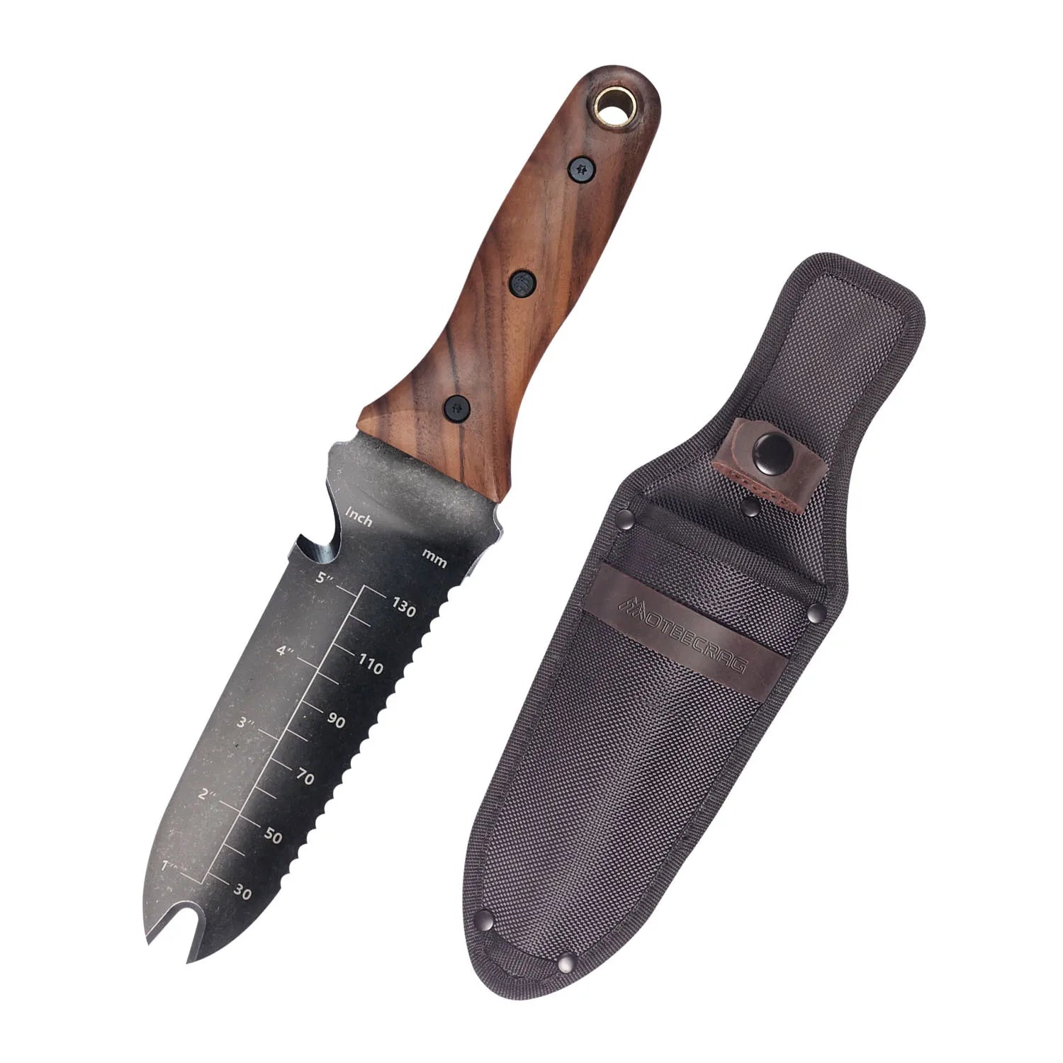 Pelle multifonction portable en acier avec étui pour camping et jardinage