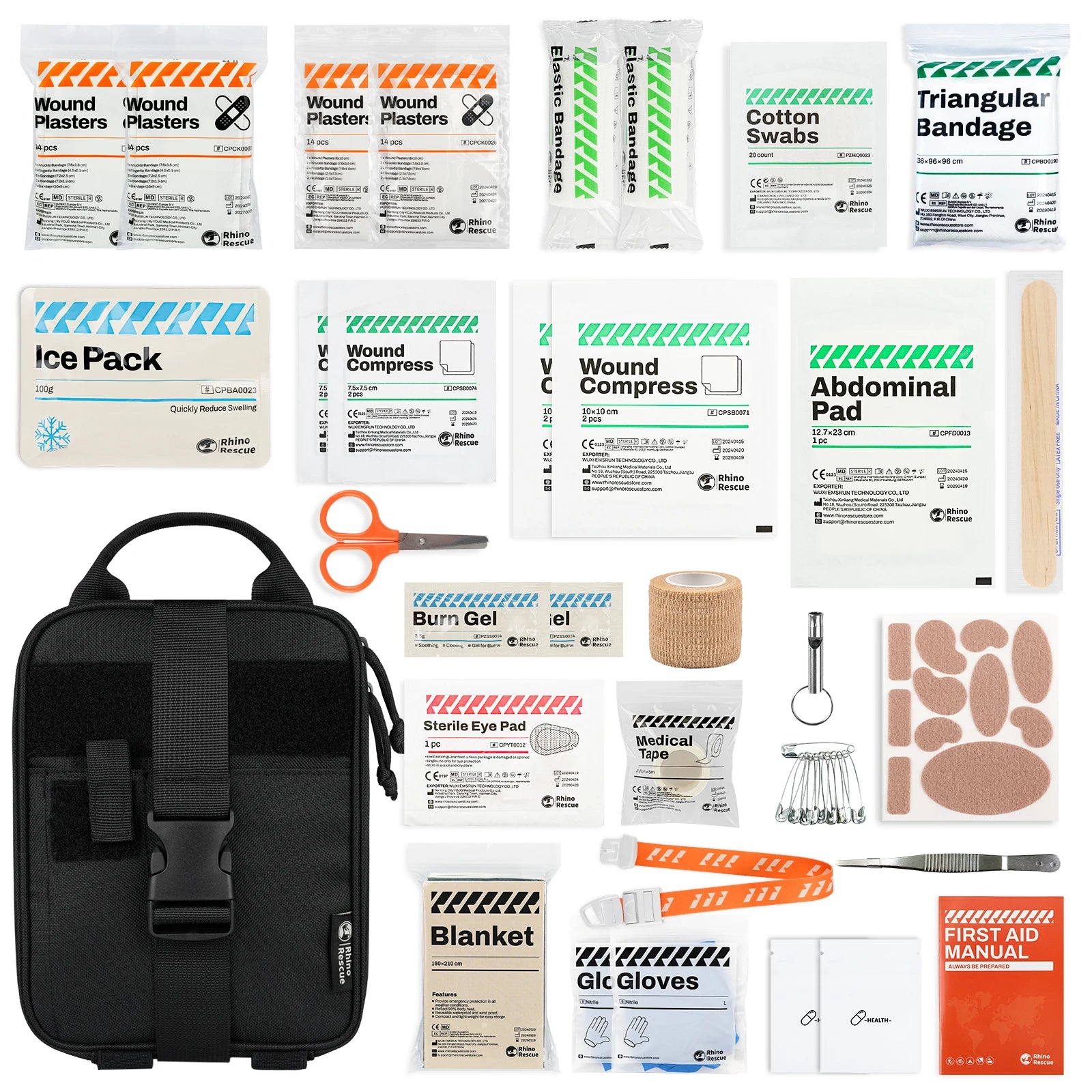 kit de survie avec 152 outils médicaux