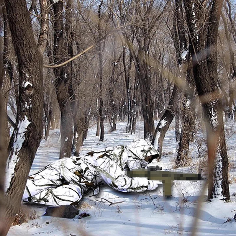habillement extérieur camouflage blanc pour chasse en hiver