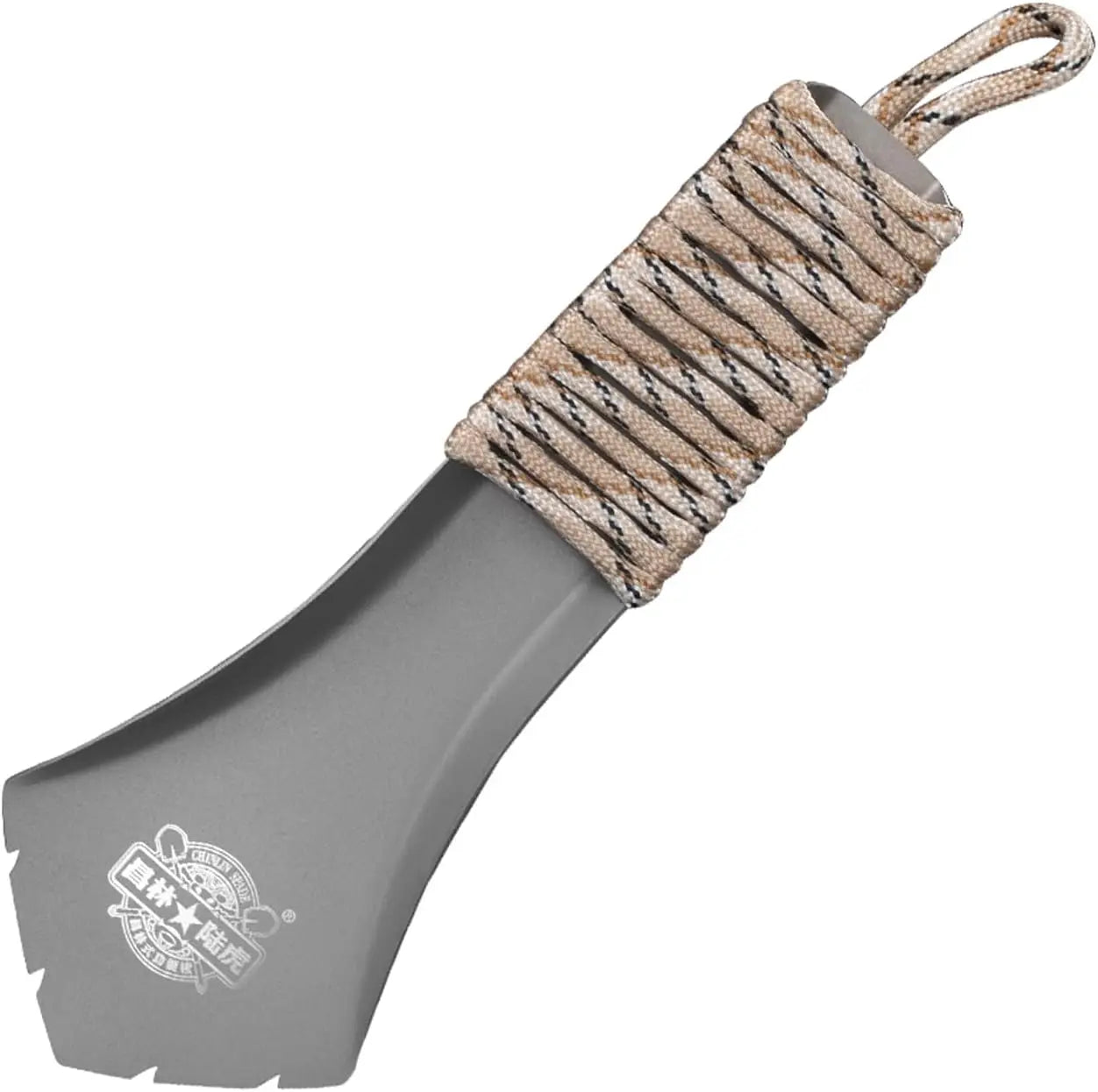 pelle de survie en titane avec corde antidérapante