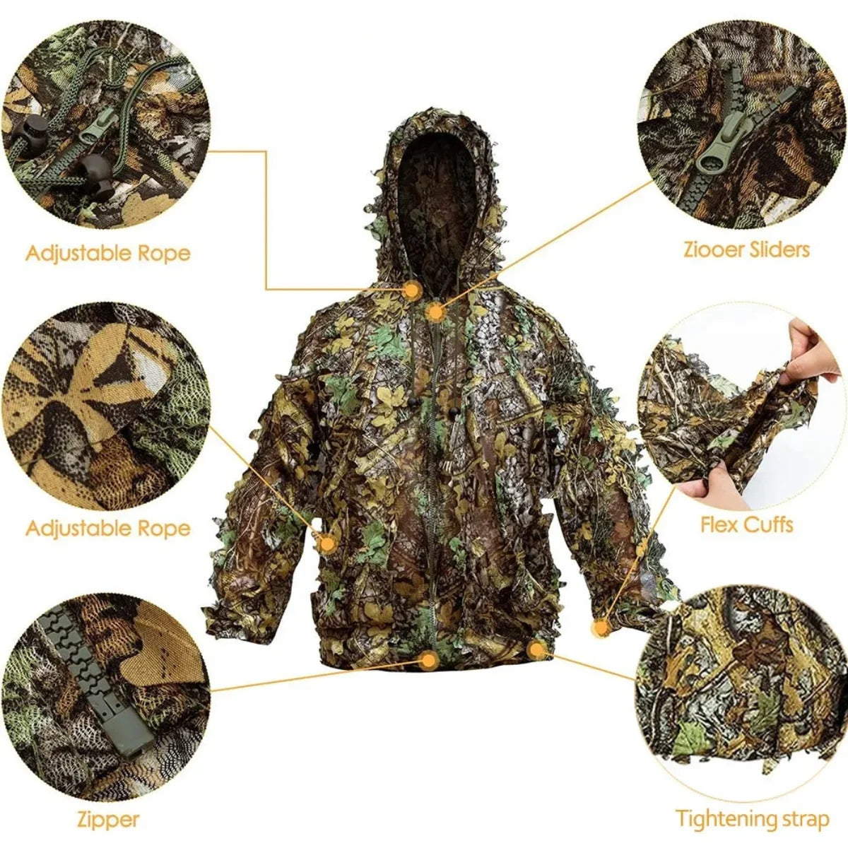 tenue de chasse motif feuillus trois dimensions