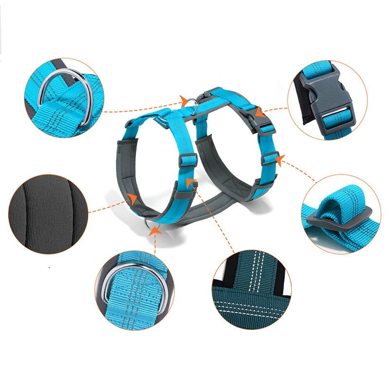 harnais en nylon réfléchissant pour chien