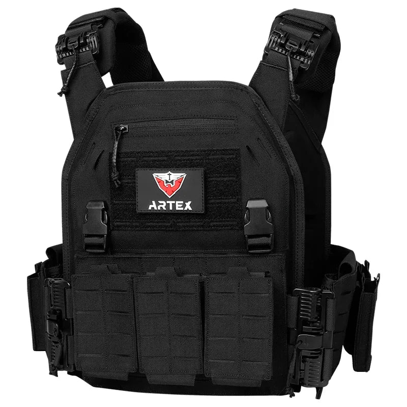 Gilet tactique léger et rapide à détacher avec découpe laser pour équipements de combat airsoft noir