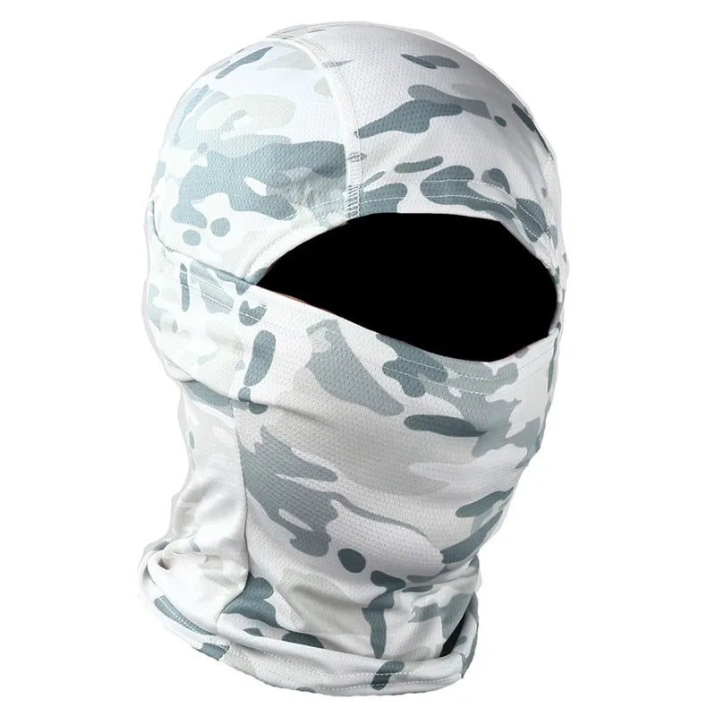 protection tête et cou en camouflage pour sports extérieurs