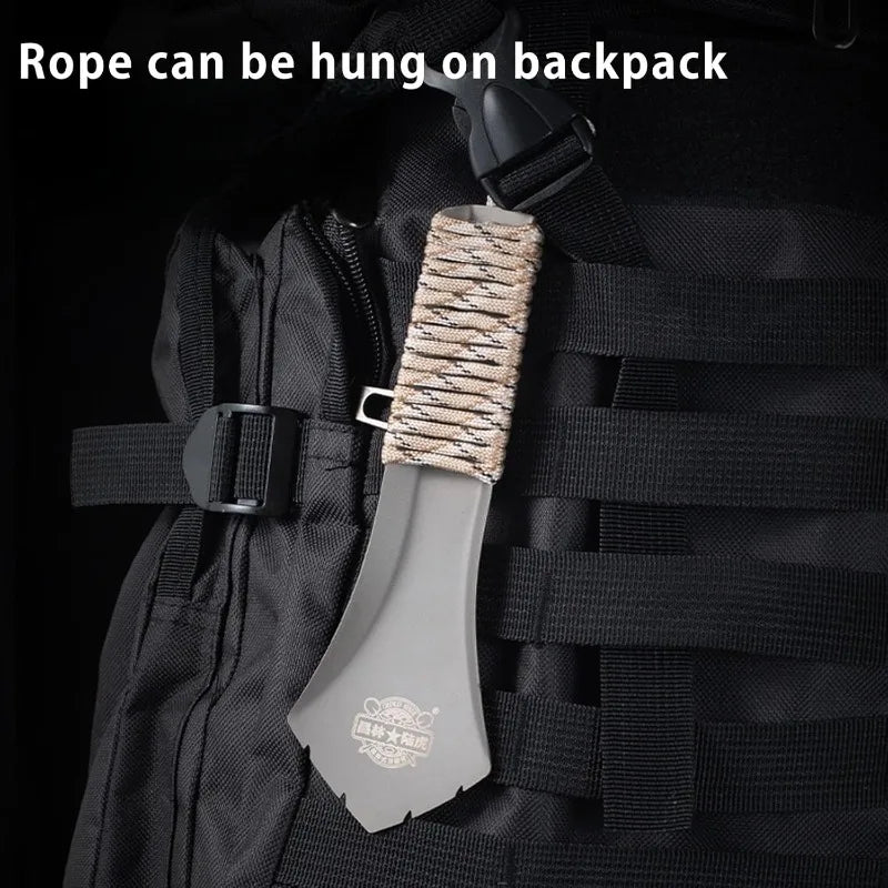 pelle camping en titane ultralight avec corde antidérapante