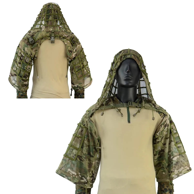 veste militaire avec capuche et design camouflage
